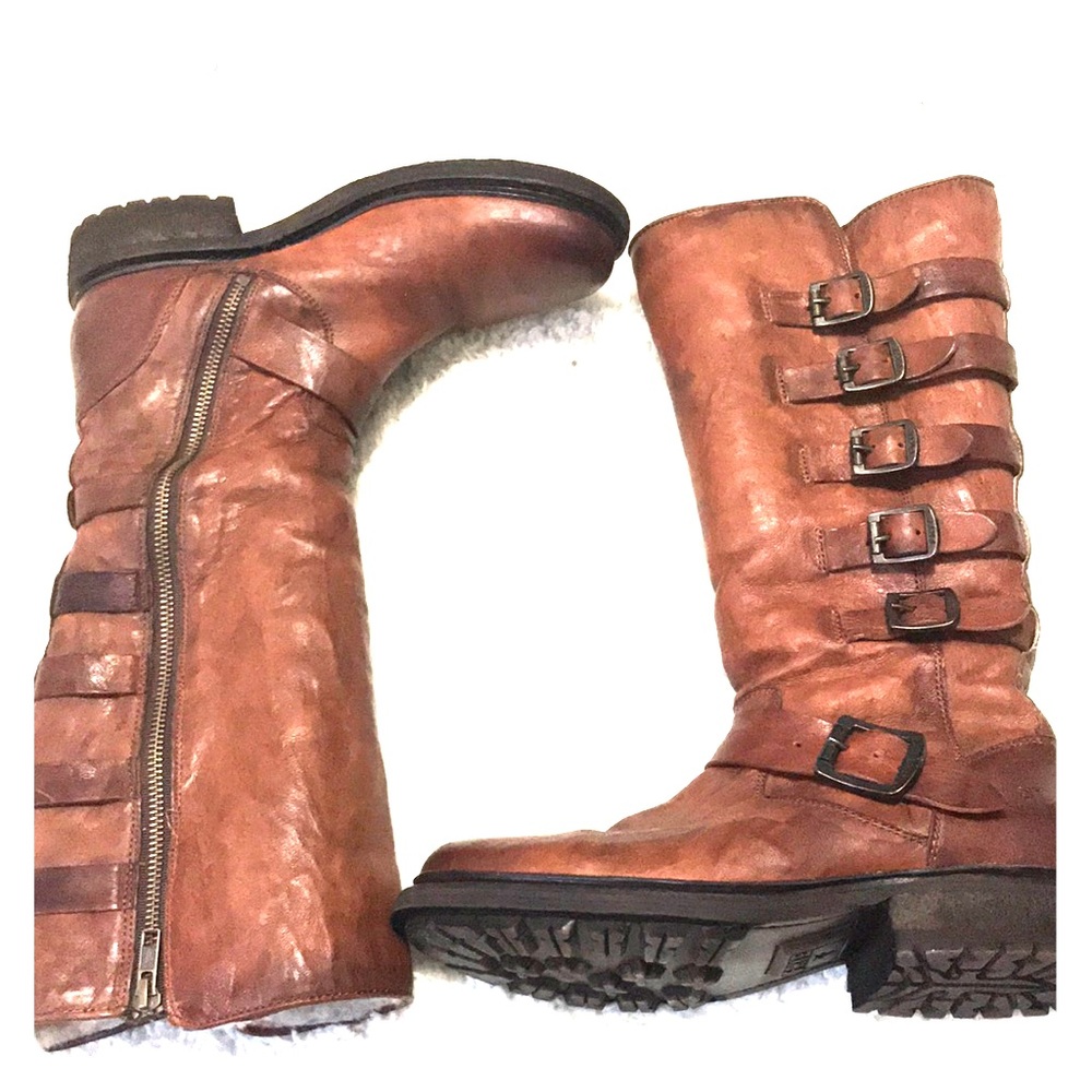 FRYE Valerie belted shearling tall boot
